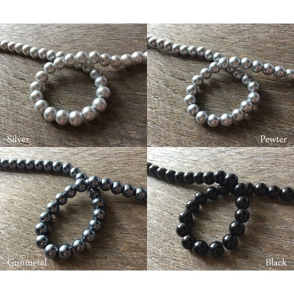 Braided Pearl Bracelet, Multi Strand Statement Bracelet on Silver - Picture 5 of 10